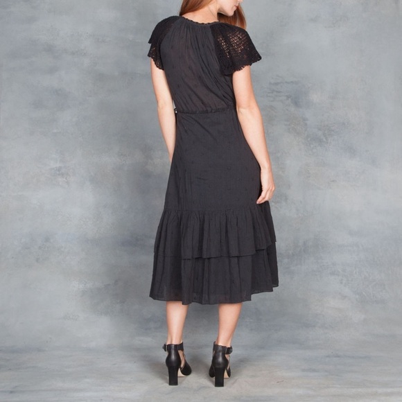 Ulla Johnson Pauline Airy Lightweight Midi Dress Black Size 2 Cottagecore - Picture 13 of 14